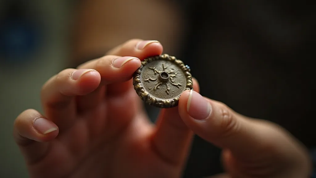 Examining an antique button
