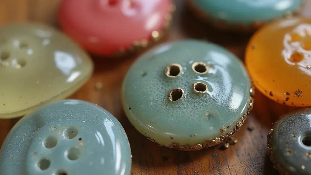 Various antique glass buttons