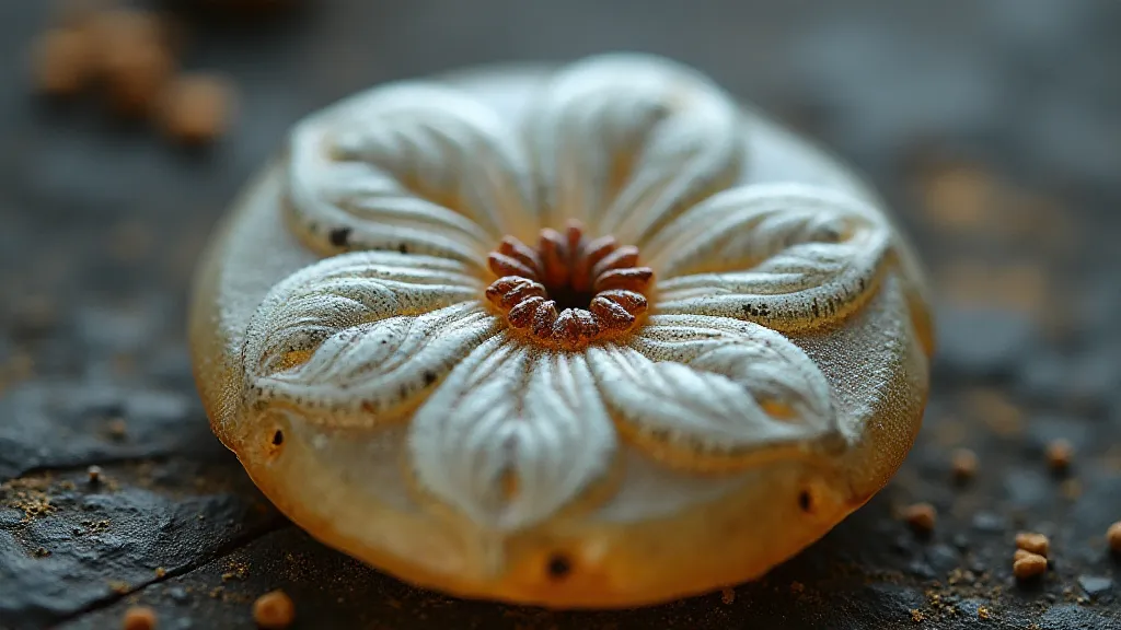 Antique pressed glass button with floral design