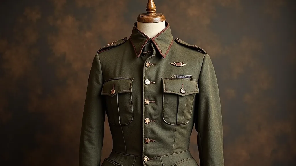 Antique military uniform coat on a mannequin